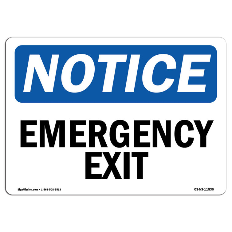 SignMission Emergency Exit Sign Wayfair